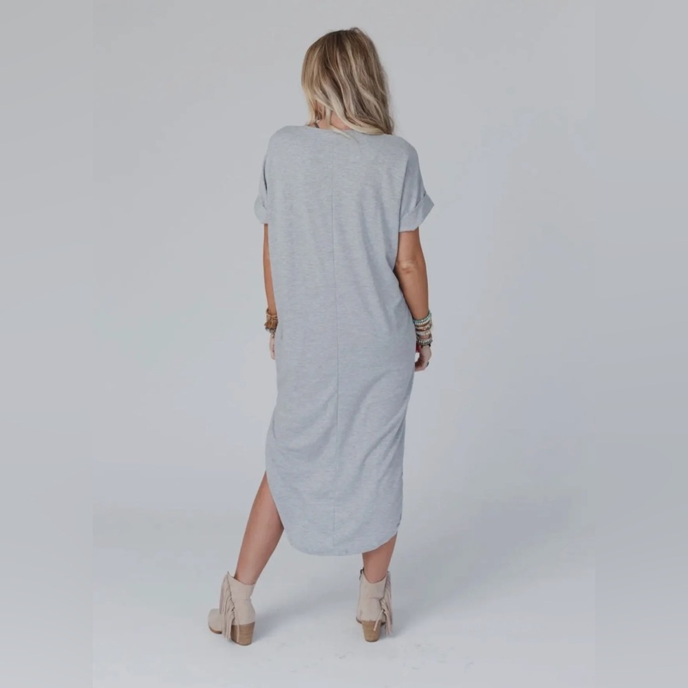 EUC Three Bird Nest On The Go Round Hem Pocketed Midi Dress - Black, Medium - Picture 6 of 15